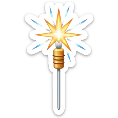 white sparkler on a stick sticker