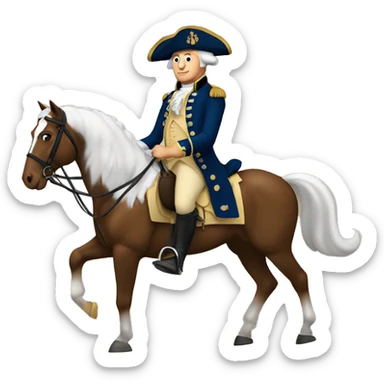 george washington on a horse in a emoji animation sticker