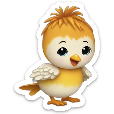 baby in a bird costume sticker