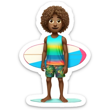 Cute surfer dude with big nose sticker