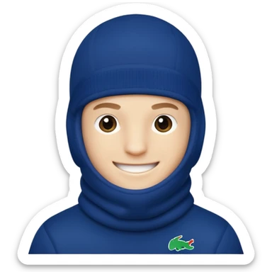 white boy lacoste balaclava with lacoste sticker