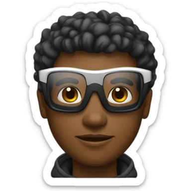 Un garçon noir à das lunettes de ski sticker