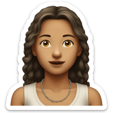 realistic portrait of girl without a necklace  sticker