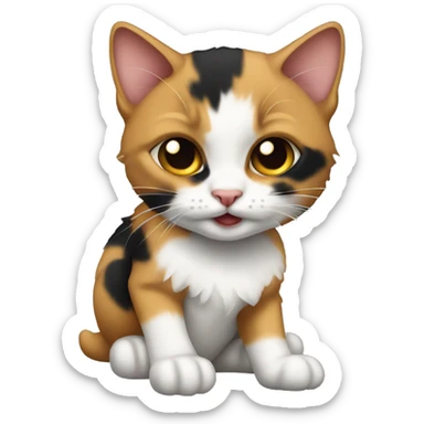 calico kitten thug sticker