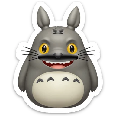 Totoro tierno que se parezca al real sonriendo tierno con uñas  sticker