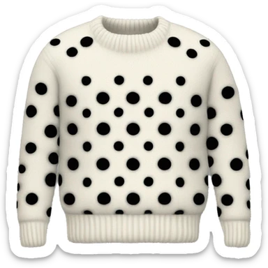 white wool sweater with black dots sticker
