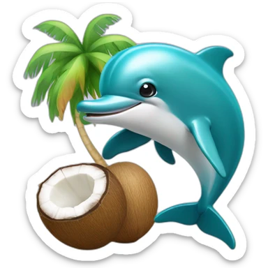 dolphins with coconut sticker