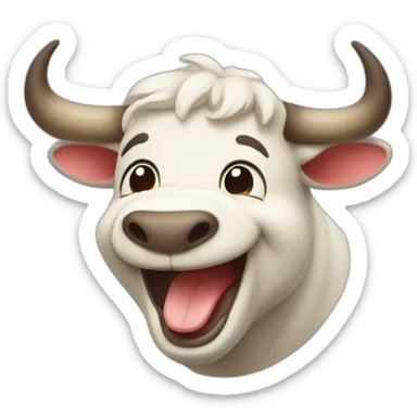 Cute Bull laughing out loud sticker