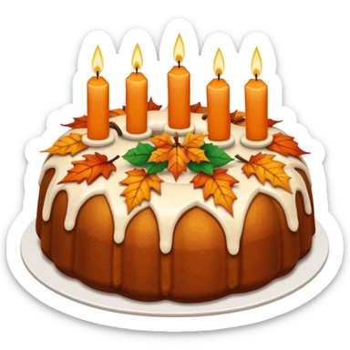 Fall themed Bundt cake with candles sticker