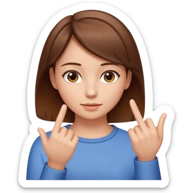 A girl tapping her fingers together sticker