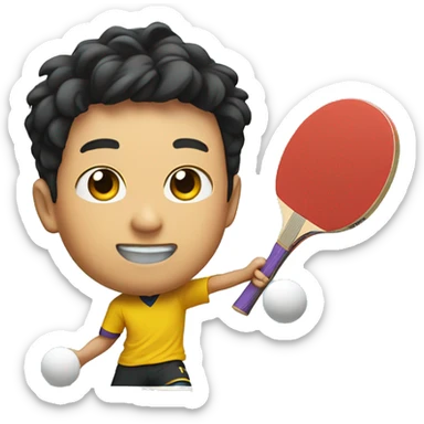 Kin jun un playing ping pong sticker