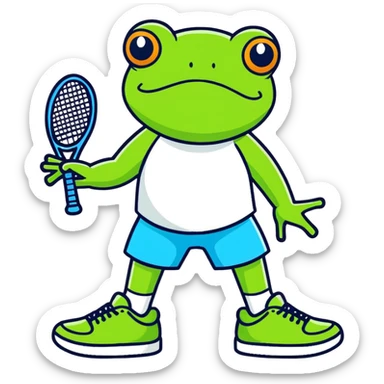 Rana con tenis sticker