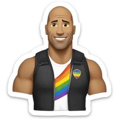 The rock avec un drapeau lgbt sticker