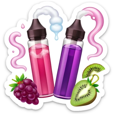 dubbel duo vape, pink, grape ice and strawberry kiwi sticker