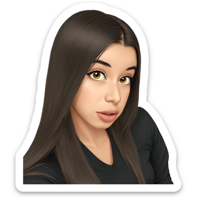 realistic girl with long hair sticker