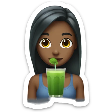 Girl with a green juice  sticker