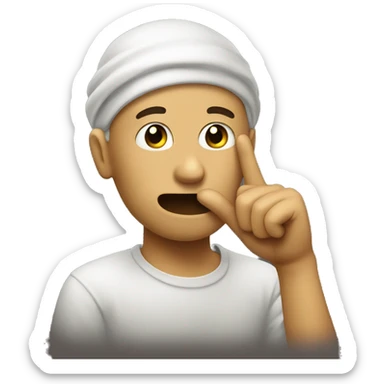 shh with finger sticker