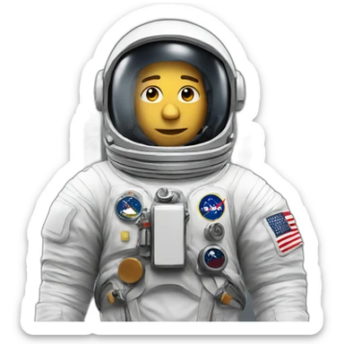 astronaut with helmet sticker