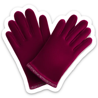 elegant burgundy velvet gloves sticker