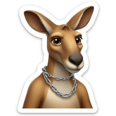 Kangaroo with a chain sticker
