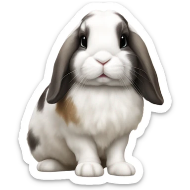 Harlequin Holland lop rabbit sticker