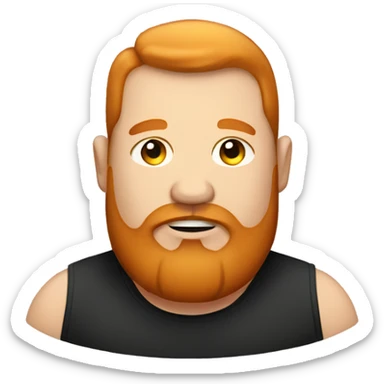 Fat man with tattoos and ginger beard sticker