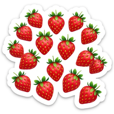 rainbow shining strawberries falling sticker