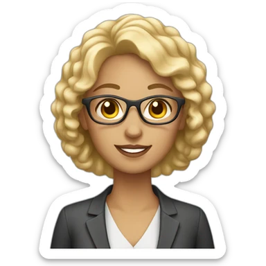 Teacher woman is light-skinned works with the laptop sticker