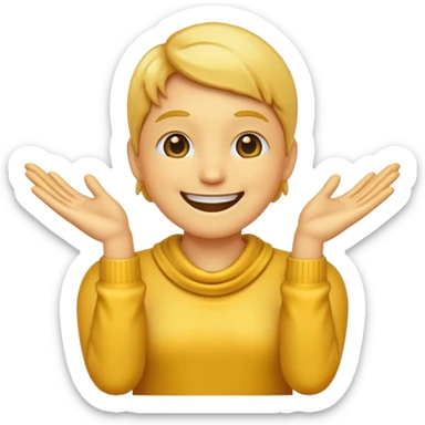 smile emoji with hands around neck sticker