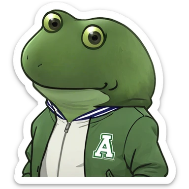 wearing a varsity jacket sticker