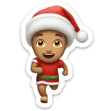 muñeco navideño corriendo sticker