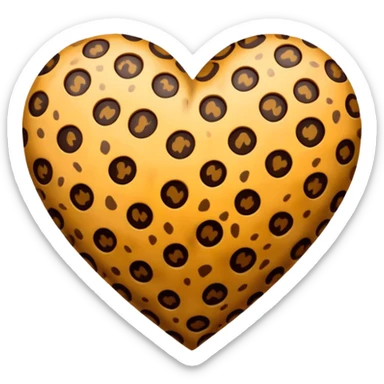 a leapord cheetah print heart sticker