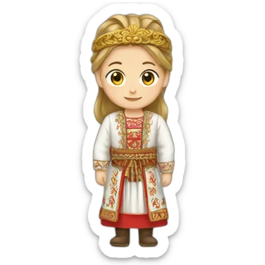 slavic national clothes sticker