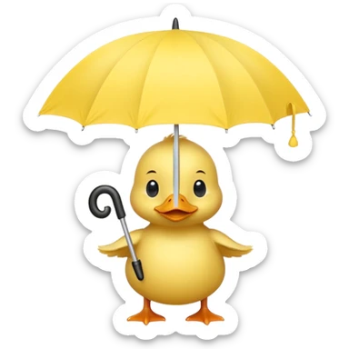 baby Duck holding white umbrella sticker