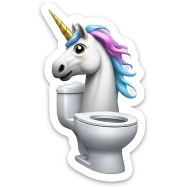 Unicorn on the toilet  sticker