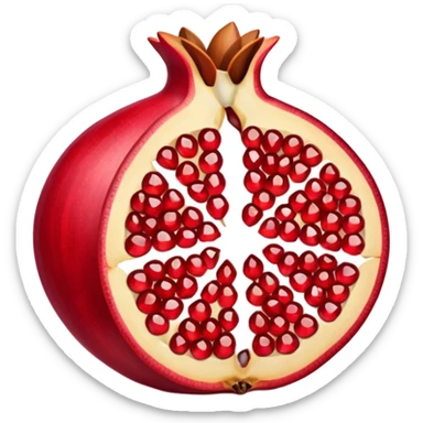 Opened pomegranate from into 4 direction  sticker