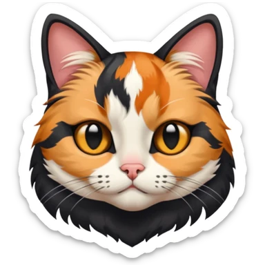 gato con mechon negro tapando un ojo sticker