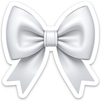 White bow on white bow sticker