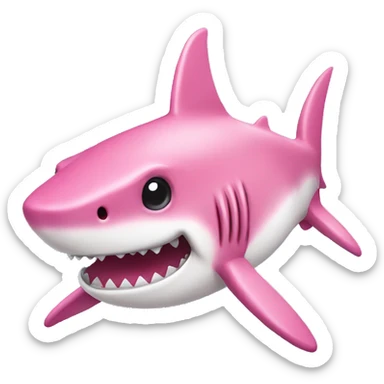 pink shark sticker