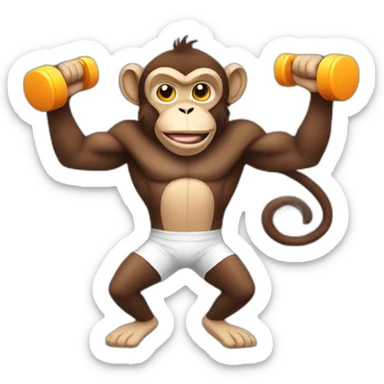Monkey who does fitness sticker
