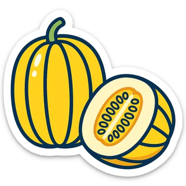참외 (Korean melon) vibrant toon style sticker