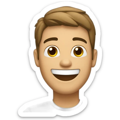 hombre blanco feliz saltando, cuerpo entero sticker