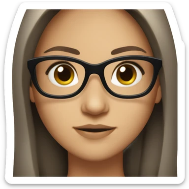 A brunette girl who looks similar to elena Gilbert but with black glasses sticker