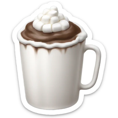 A cup of hot chocolate with marshmallows and whip cream on top sticker