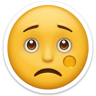 Yellow emoji face that with a flat, sarcastic, fed up expression sticker