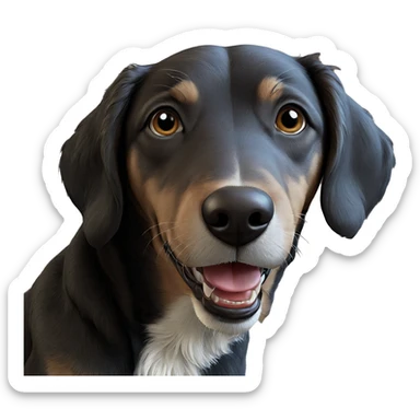 realistic dog portrait close-up sticker