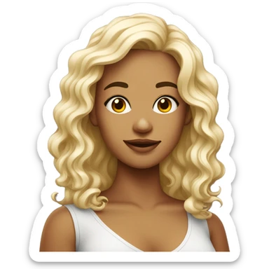 mulher branca com luzes no cabelo sticker