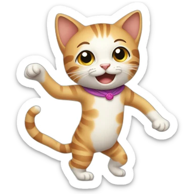 Cat dancing conga sticker