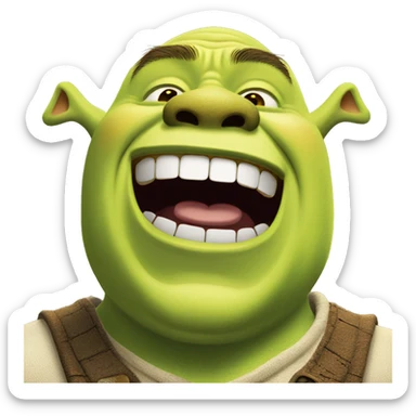shrek laughing out loud sticker