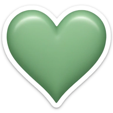Sage green heart sticker